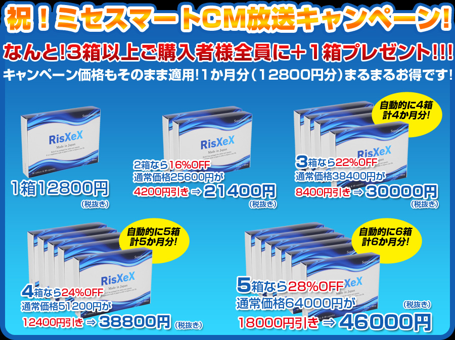 ライゼックスCM放送キャンペーン＋１箱プレゼント
